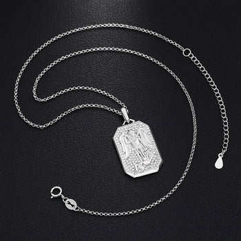 Anhänger mit Engeln und Dämonen aus Sterlingsilber mit Moissanit-Motiv