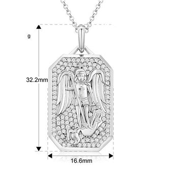 Anhänger mit Engeln und Dämonen aus Sterlingsilber mit Moissanit-Motiv