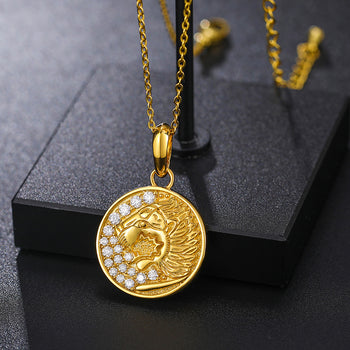 MOISSANIT-DIAMANT-LÖWEN-MÜNZANHÄNGER AUS STERLINGSILBER