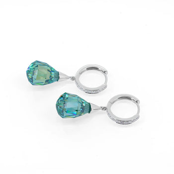 MOISSANITE AURORA TEARDROP EARRINGS IN SOLID GOLD