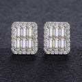 BAGUETTE MOISSANITE STUD EARRINGS IN STERLING SILVER