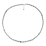 18K WHITE GOLD PLATED MOISSANITE BLACK BEADS NECKLACE CHAIN IN STERLING SILVER