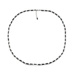 18K WHITE GOLD PLATED MOISSANITE BLACK BEADS NECKLACE CHAIN IN STERLING SILVER