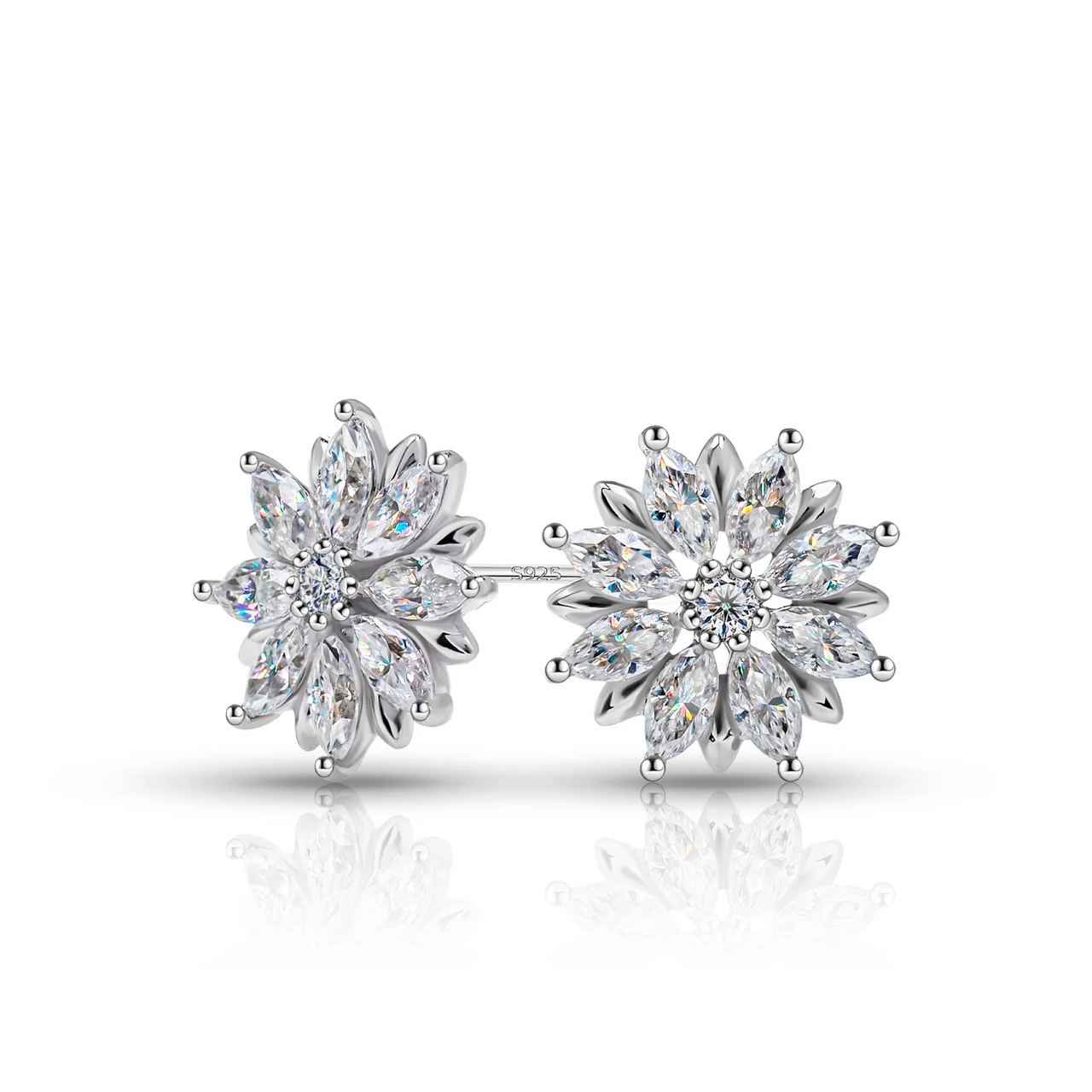 MOISSANITE BLOOM CLUSTER STUDS IN STERLING SILVER
