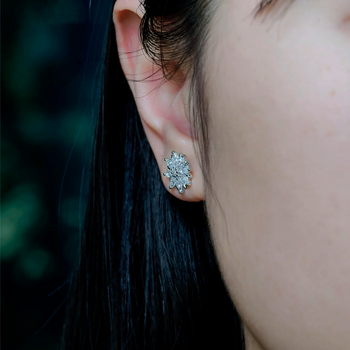 MOISSANITE BLOOM CLUSTER STUDS IN STERLING SILVER