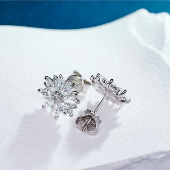 MOISSANITE BLOOM CLUSTER STUDS IN STERLING SILVER