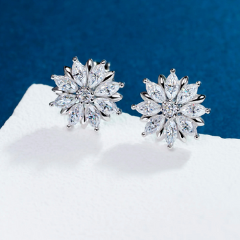 MOISSANITE BLOOM CLUSTER STUDS IN STERLING SILVER