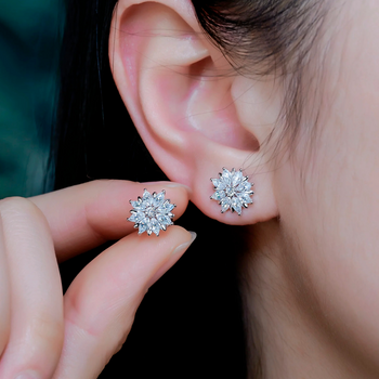 MOISSANITE BLOOM CLUSTER STUDS IN STERLING SILVER