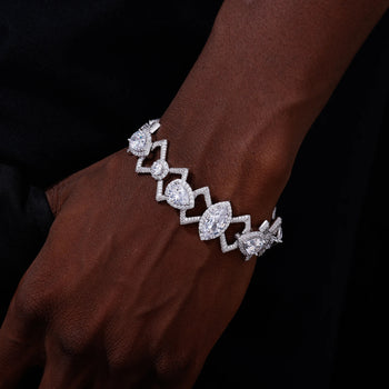 MOISSANITE BOWKNOT LINK BRACELET IN STERLING SILVER