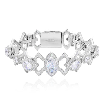 MOISSANITE BOWKNOT LINK BRACELET IN STERLING SILVER