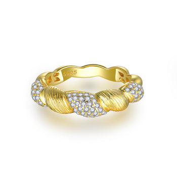 Bague d'éternité en argent sterling ornée d'une corde tressée en moissanite