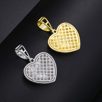 COLLIER PENDENTIF CŒUR BRISÉ EN MISSANITE ET ARGENT MASSIF