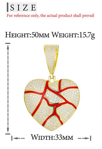 COLLIER PENDENTIF CŒUR BRISÉ EN MISSANITE ET ARGENT MASSIF