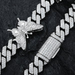 MOISSANITE BUTTERFLY CUBAN LINK CHAIN IN STERLING SILVER