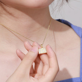 Pendentif appareil photo en moissanite et argent sterling