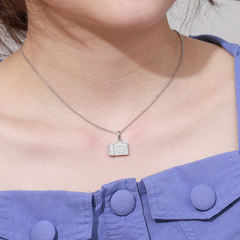 Pendentif appareil photo en moissanite et argent sterling