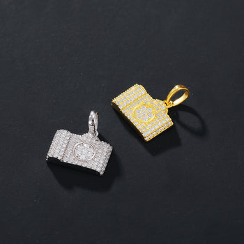 Pendentif appareil photo en moissanite et argent sterling