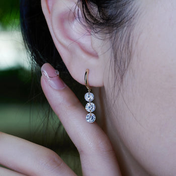 MOISSANITE CASCADING RADIANCE DROP EARRINGS IN SOLID GOLD