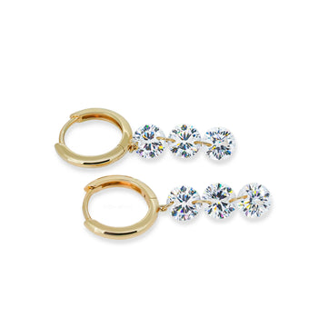MOISSANITE CASCADING RADIANCE DROP EARRINGS IN SOLID GOLD