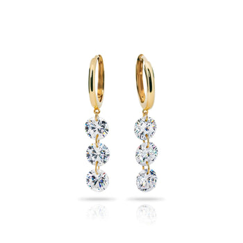 MOISSANITE CASCADING RADIANCE DROP EARRINGS IN SOLID GOLD