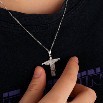 Anhänger „Christus der Erlöser“ aus Sterlingsilber mit Moissanit