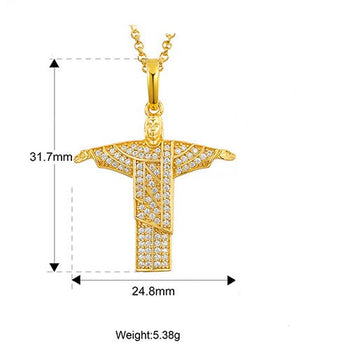 Anhänger „Christus der Erlöser“ aus Sterlingsilber mit Moissanit