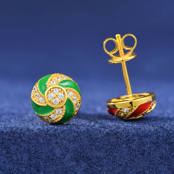 Boucles d'oreilles en moissanite, motif bonbons de Noël, en argent sterling