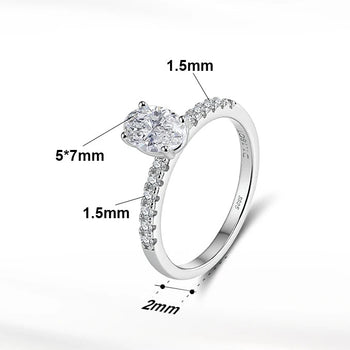 MOISSANITE CLASSIC OVAL PAVÉ RING IN STERLING SILVER