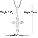 MOISSANITE CROSS DOLLAR PENDANT IN STERLING SILVER