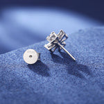 MOISSANITE CROSS STUD EARRINGS IN STERLING SILVER