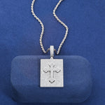 MOISSANITE CROSS TAG PENDANT IN STERLING SILVER