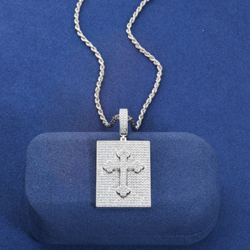 MOISSANIT-KREUZANHÄNGER AUS STERLINGSILBER