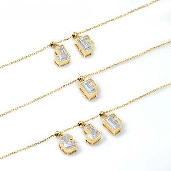 MOISSANITE CUSTOM ALPHABET CUT LETTER PENDANT