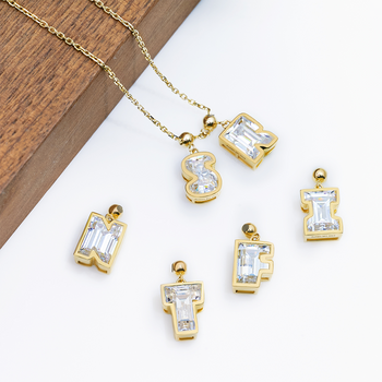 MOISSANITE CUSTOM ALPHABET CUT LETTER PENDANT
