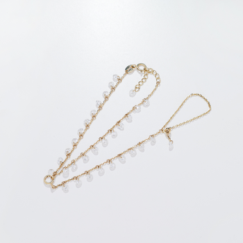 MOISSANITE DANGLE HAND HARNESS BRACELET IN SOLID GOLD