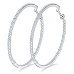 50MM MOISSANITE DAZZLING LARGE HOOP EARRINGS IN STERLING SILVER