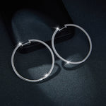 50MM MOISSANITE DAZZLING LARGE HOOP EARRINGS IN STERLING SILVER