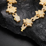 MOISSANITE DIAMOND STAR INFINITY CUBAN LINK BRACELET IN STERLING SILVER