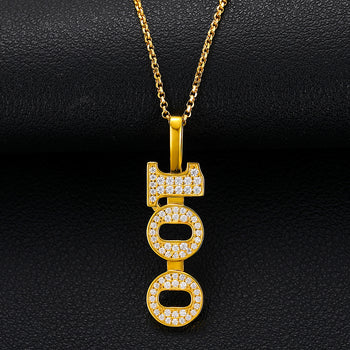 Pendentif en argent sterling serti de diamants moissanite 100