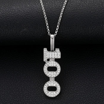 Pendentif en argent sterling serti de diamants moissanite 100