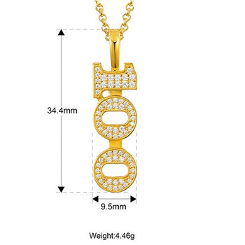 Pendentif en argent sterling serti de diamants moissanite 100