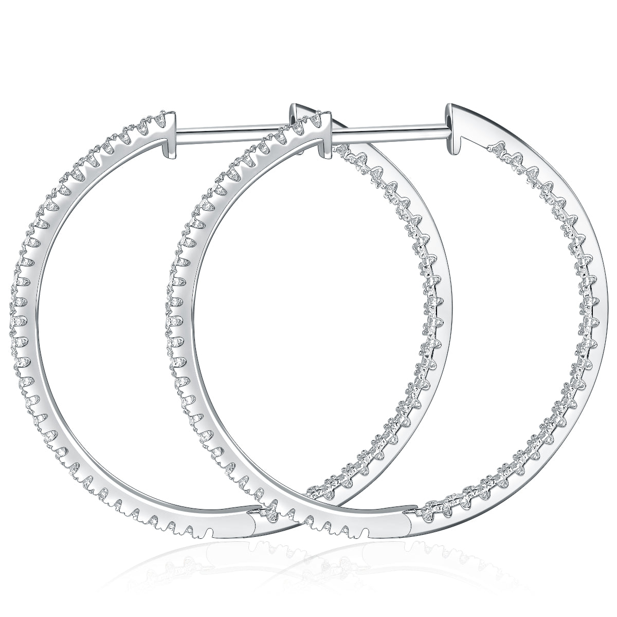 30MM BIG HOOP MOISSANITE EARRINGS IN STERLING SILVER