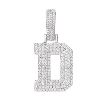 MOISSANITE DIAMOND A-Z INITIAL LETTER PENDANT IN STERLING SILVER