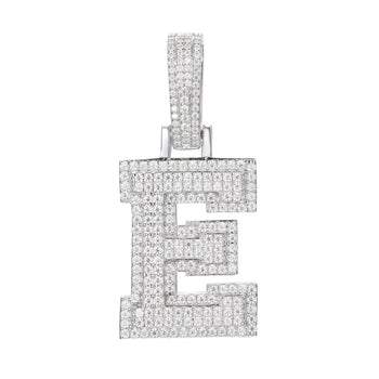 MOISSANITE DIAMOND A-Z INITIAL LETTER PENDANT IN STERLING SILVER