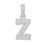 MOISSANITE DIAMOND A-Z INITIAL LETTER PENDANT IN STERLING SILVER