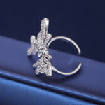 MOISSANITE DIAMOND ADJUSTABLE BUTTERFLY RING IN STERLING SILVER