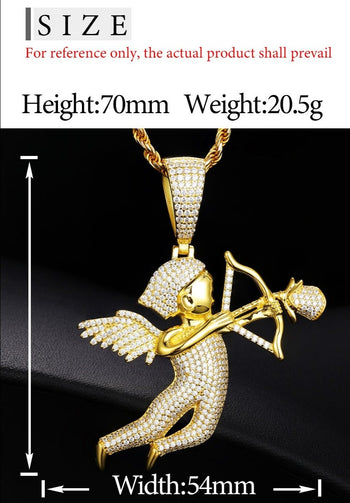 Pendentif flèche rose Cupidon en moissanite et argent sterling {STYLE 2}