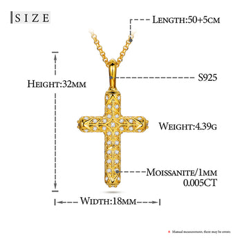 Collier pendentif croix flèche en moissanite et diamants en argent sterling