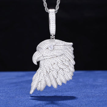 MOISSANITE DIAMOND AUREUS EAGLE PENDANT IN STERLING SILVER