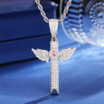 MOISSANITE DIAMOND BIRTHSTONE WING WHISTLE BREATHING PENDANT NECKLACE IN STERLING SILVER